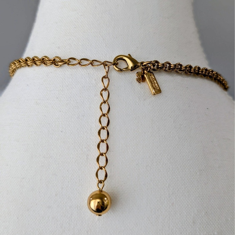 Kate Spade New York 12K Gold Plated "Day Tripper" Bib Statement Necklace 16"-19" - Picture 6 of 10